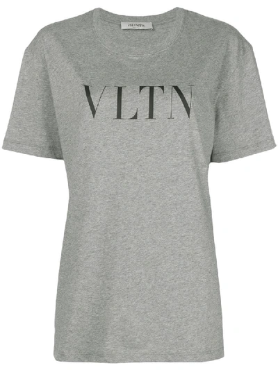 Valentino Vltn Printed Cotton Jersey T-shirt In Grey