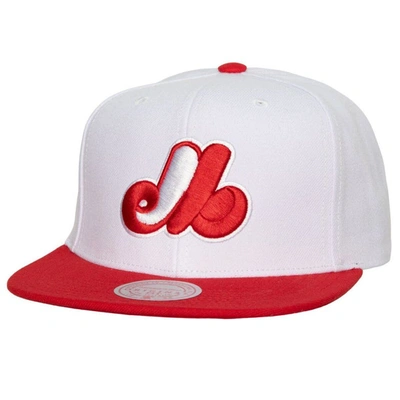 Mitchell & Ness Men's  White, Red Montreal Expos Hometown Snapback Hat In White,red