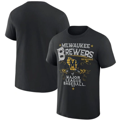 Darius Rucker Collection By Fanatics Black Milwaukee Brewers Beach Splatter T-shirt