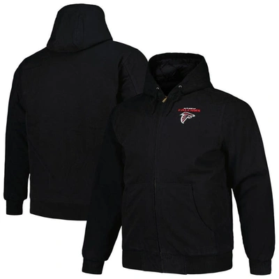 Dunbrooke Black Atlanta Falcons Big & Tall Dakota Canvas Hoodie Full-zip Jacket