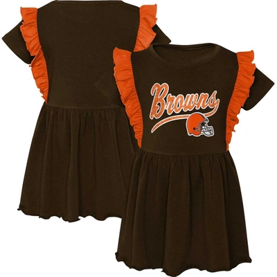 Outerstuff Kids' Girls Preschool Brown Cleveland Browns Too Cute Tri-blend Dress