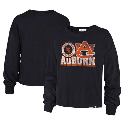 47 Brand '47 Navy Auburn Tigers Bottom Line Parkway Long Sleeve High Waist T-shirt