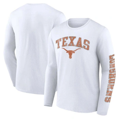 Fanatics Branded White Texas Longhorns Distressed Arch Over Logo Long Sleeve T-shirt