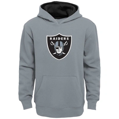 Outerstuff Kids' Youth Silver Las Vegas Raiders Prime Pullover Hoodie