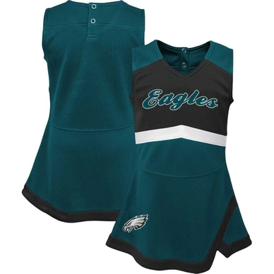 Outerstuff Babies' Girls Infant Green Philadelphia Eagles Cheer Captain Jumper Dress