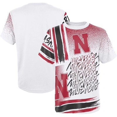 Outerstuff Kids' Youth White Nebraska Huskers Gametime Multi-hit T-shirt