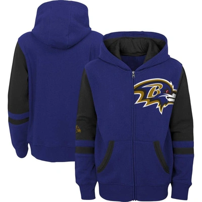 Outerstuff Kids' Youth Purple Baltimore Ravens Colorblock Full-zip Hoodie