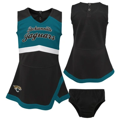 Outerstuff Kids' Girls Toddler Black Jacksonville Jaguars Cheer Captain Dress With Bloomers