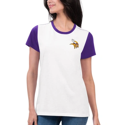 G-iii 4her By Carl Banks White/purple Minnesota Vikings Fashion Illustration T-shirt