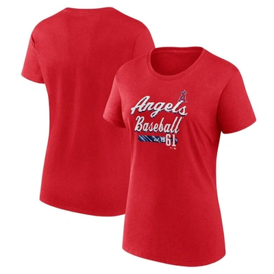 Fanatics Branded Red Los Angeles Angels Logo T-shirt