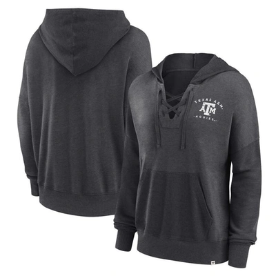 Fanatics Branded Heather Charcoal Texas A&m Aggies Campus Lace-up Pullover Hoodie