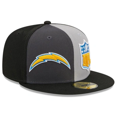 New Era Men's  Gray, Black Los Angeles Chargers 2023 Sideline 59fifty Fitted Hat In Gray,black