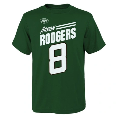 Outerstuff Kids' Big Boys Aaron Rodgers Green New York Jets Name And Number Tilt T-shirt