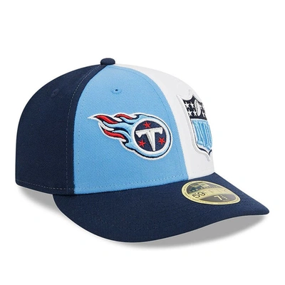New Era Men's  Light Blue, Navy Tennessee Titans 2023 Sideline Low Profile 59fifty Fitted Hat In Light Blue,navy