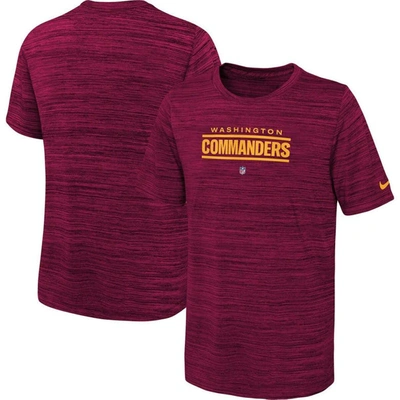 Nike Kids' Youth  Burgundy Washington Commanders Sideline Velocity Performance T-shirt