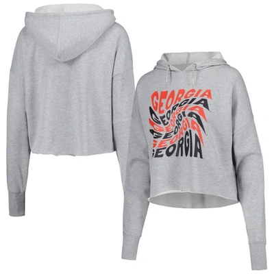 Zoozatz Grey Georgia Bulldogs Swirl Cropped Pullover Hoodie