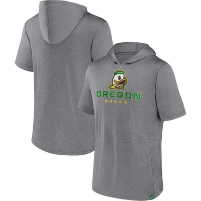 Fanatics Branded Heather Gray Oregon Ducks Modern Stack Hoodie T-shirt