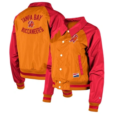 New Era Orange Tampa Bay Buccaneers Coaches Raglan Full-snap Jacket