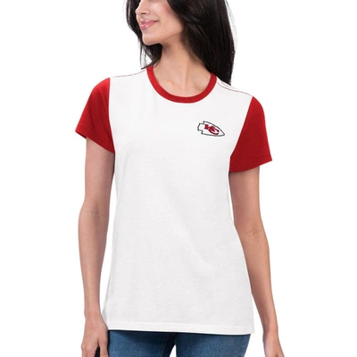 G-iii 4her By Carl Banks Women's  White, Red Kansas City Chiefs Fashion Illustration T-shirt In White,red