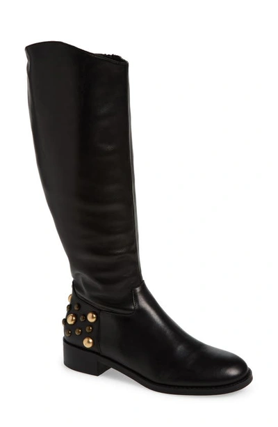 Cecelia New York Readding Stud Knee High Boot In Black