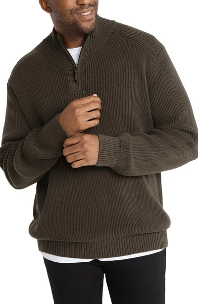 Johnny Bigg Patrick Quarter Zip Sweater In Khaki