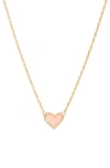 Kendra Scott Ari Heart Pendant Necklace In Gold/light Pink