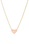 Kendra Scott Ari Heart Pendant Necklace In Gold Light Pink Drusy