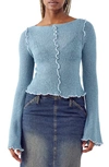 Bdg Urban Outfitters Sheer Boatneck Sweater In Blue