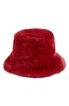 Ted Baker Prinnia Faux Fur Bucket Hat In Deep Purple