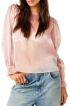 Free People Freya Frost Top In Pale Pink