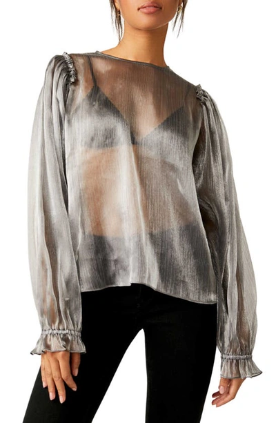 Free People Freya Frost Top In Silver