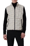 Bugatchi Quilted Water Resistant Vest In Stone