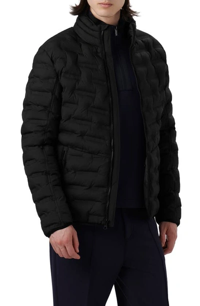 Bugatchi Quilted Bomber Jacket In Black