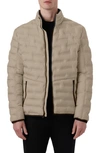 Bugatchi Quilted Bomber Jacket In Sand