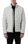 Bugatchi Quilted Bomber Jacket In Stone