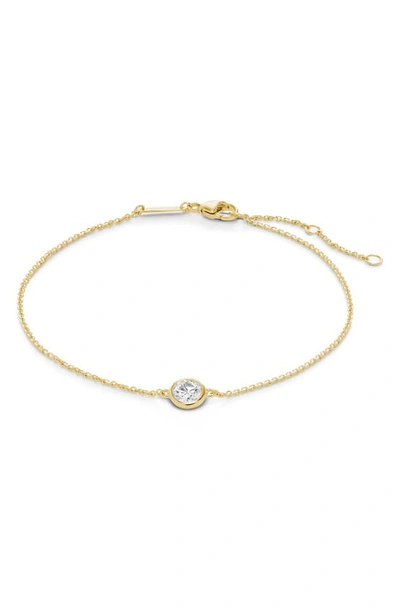 Lightbox 14k Gold Lab Grown Diamond Bezel Station Bracelet In White/ 14y