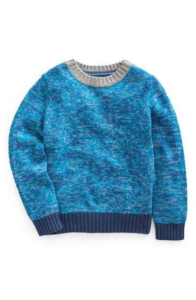 Mini Boden Kids' Twist Crewneck Sweater In Turquoise Twist