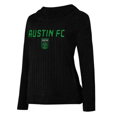 Concepts Sport Black Austin Fc Linger Long Sleeve Hooded Top