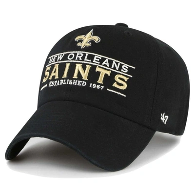 47 ' Black New Orleans Saints Vernon Clean Up Adjustable Hat