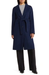 Michael Michael Kors Belted Wool Blend Coat In Midnight