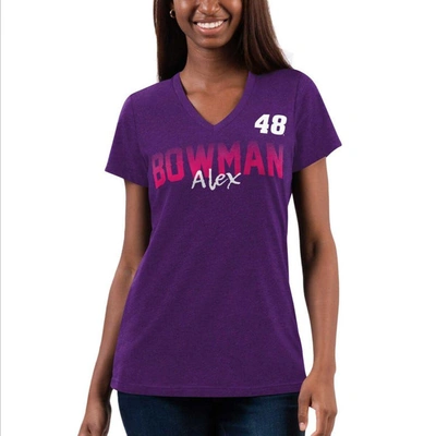 G-iii 4her By Carl Banks Purple Alex Bowman Snap V-neck T-shirt