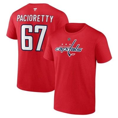 Fanatics Branded Max Pacioretty Red Washington Capitals Authentic Stack Name & Number T-shirt