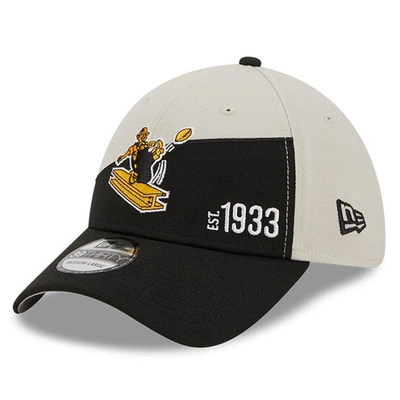 New Era Men's  Cream, Black Pittsburgh Steelers 2023 Sideline Historic 39thirty Flex Hat In Cream,black