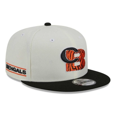 New Era Men's Cream/black Cincinnati Bengals City Originals 9fifty Snapback Hat In White