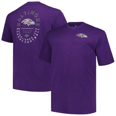 Profile Purple Baltimore Ravens Big & Tall Two-hit Throwback T-shirt