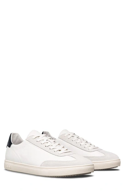 Clae Deane Trainer In White Leather Navy