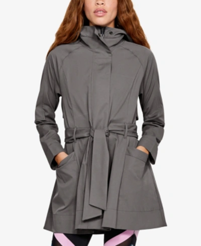 Under Armour Misty Copeland Hooded Trench Jacket In Mink Gray