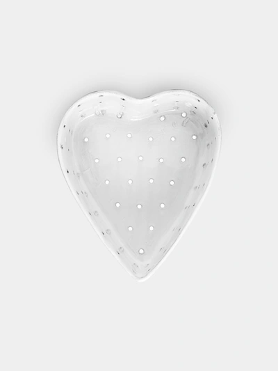 Astier De Villatte Perforated Heart Dish In White