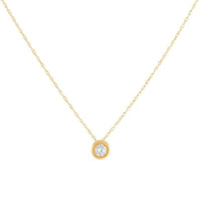 Pompeii3 1/4ct Diamond Bezel Pendant Solitaire Necklace 14k Yellow Gold Lab Grown In Multi