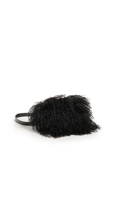 Avec La Troupe Hendrix Shearling Belt Bag In Black